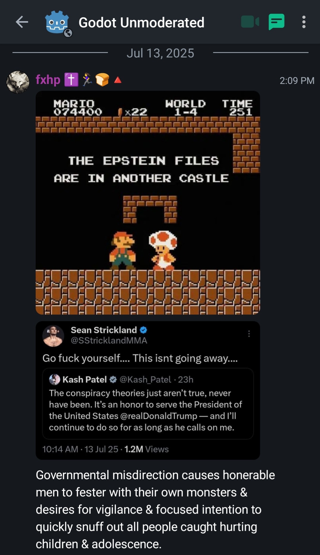 Epstein Client List Is In Another Castle.