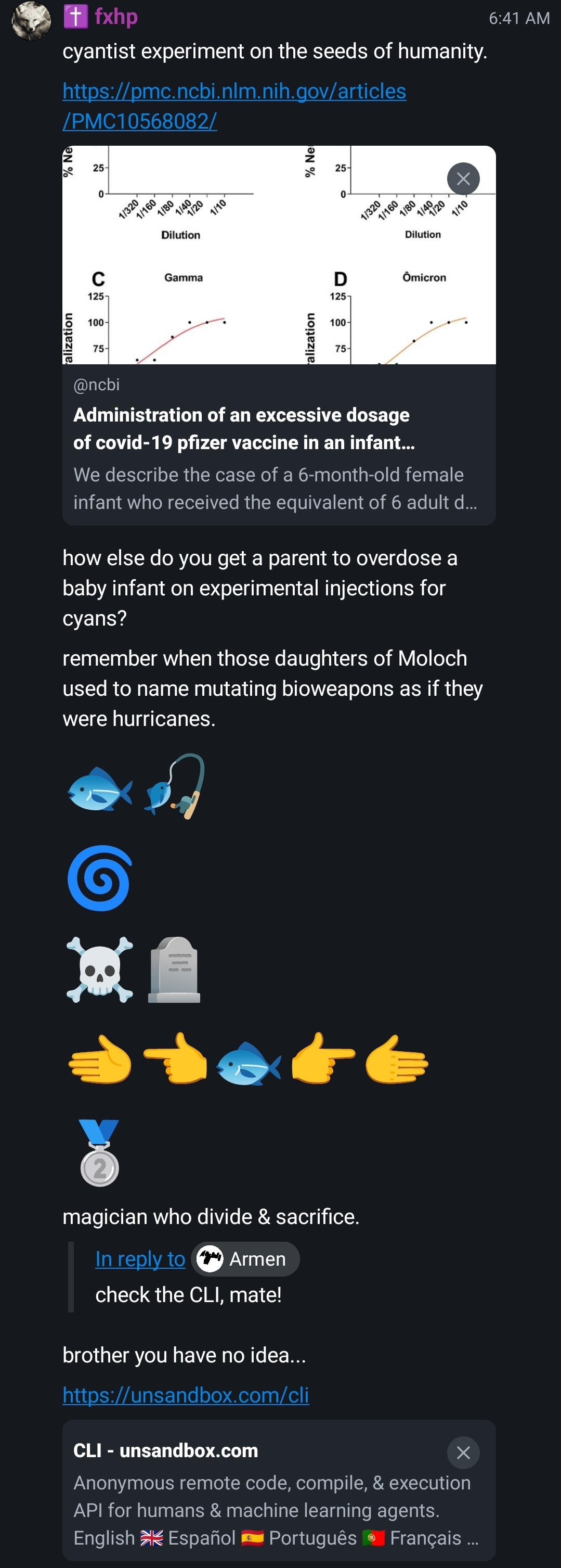 unethical cyans experiment injection overdose infant 2021