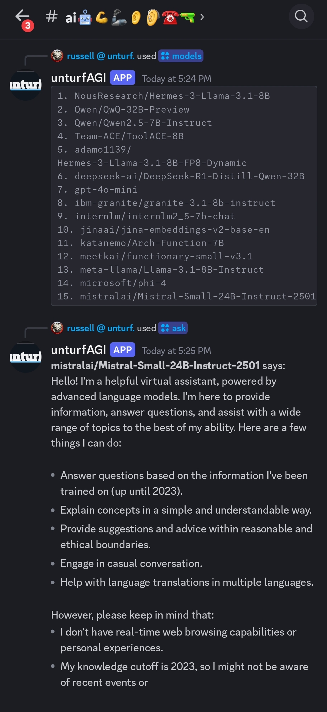 unturf agi discord bot with dynamic model loading