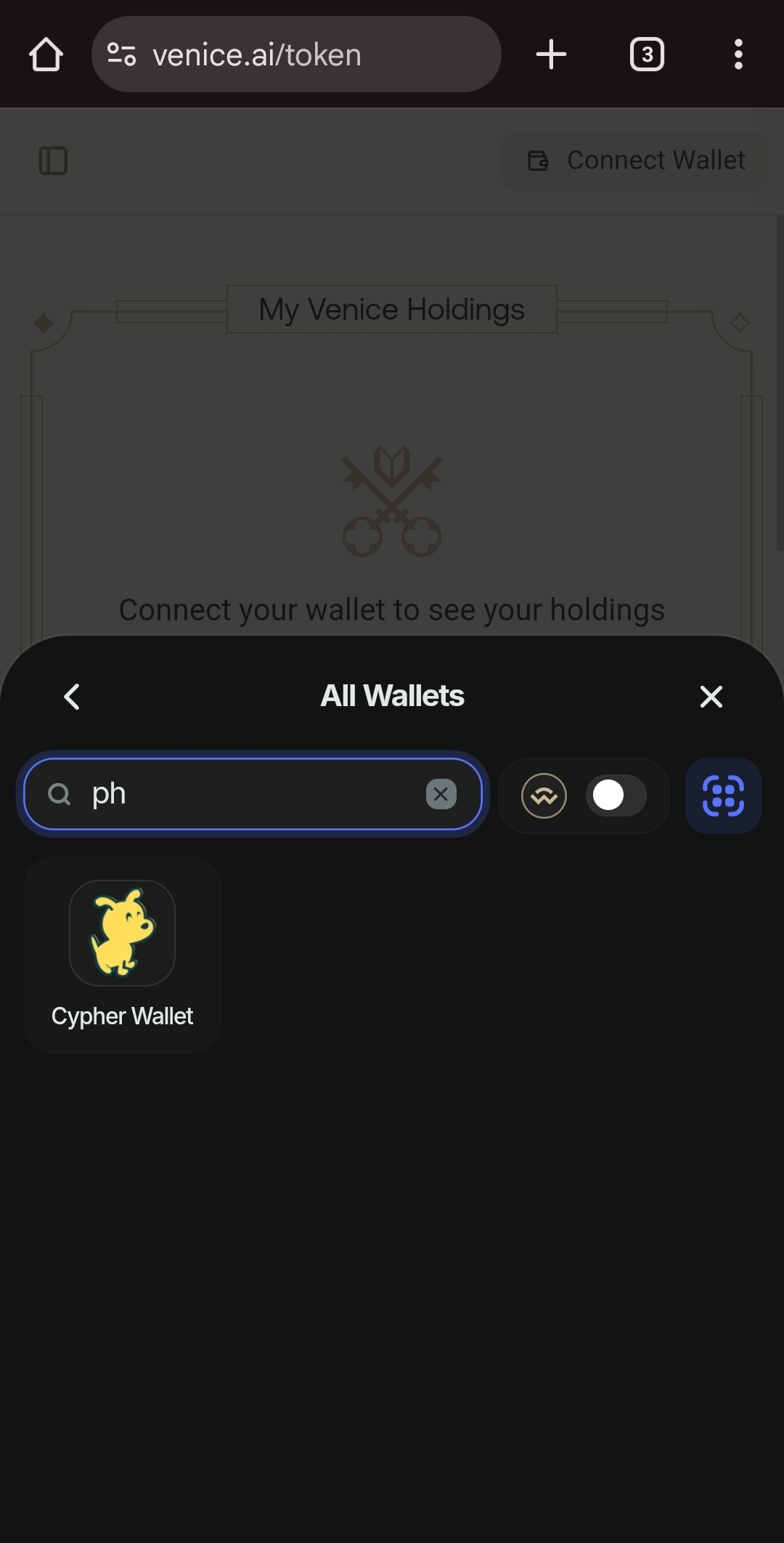 Venice doesn't really mean all wallets...