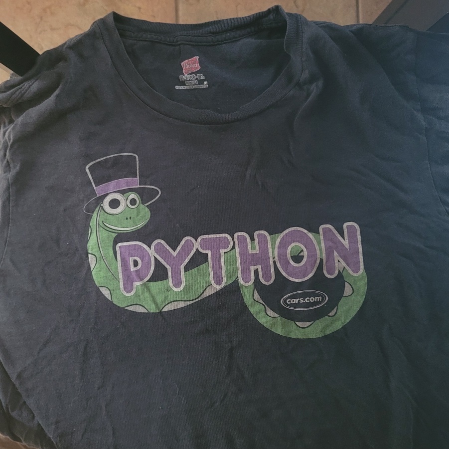 Pycon python cars dot com t shirt