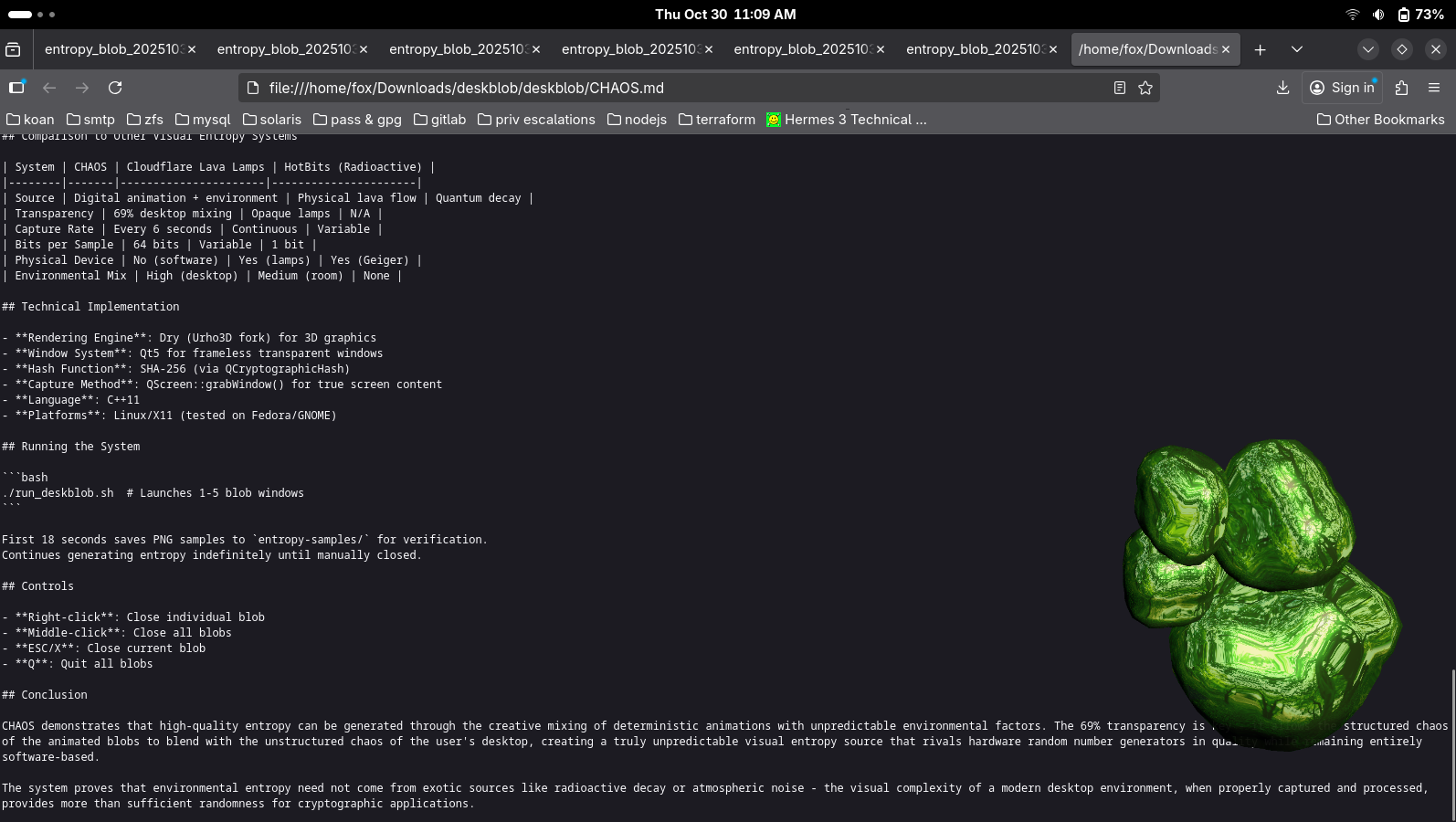 CHAOS entropy engine functional!