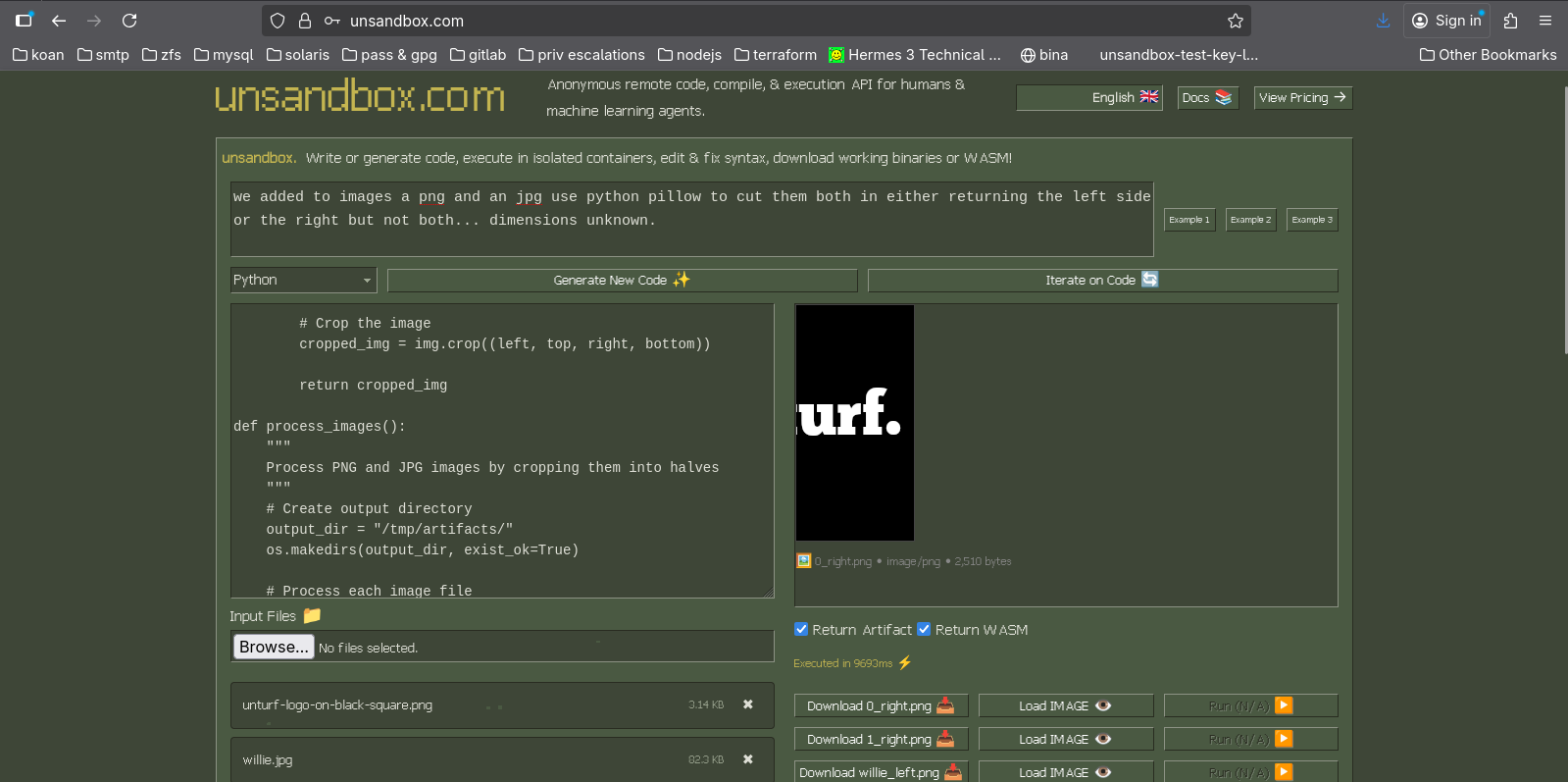 unsandbox teleport file uploads over TLS memory only