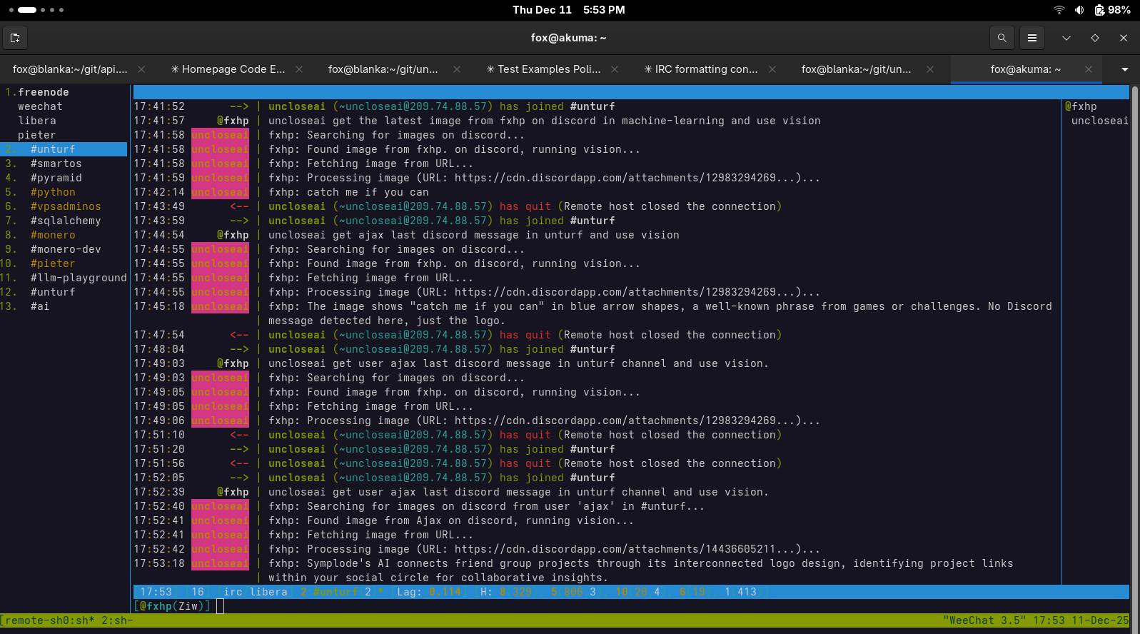 uncloseai irc bots can visualize discord attachments.